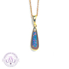 Gold plated silver Fire opal doublet with cubic zirconia pendant