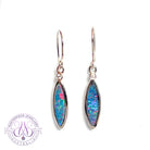 Sterling Silver marquise shape Opal doublets hook earrings
