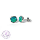 Sterling Silver 6mm round opal triplet studs 