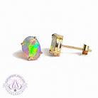 14kt Yellow Gold pair of Black Opals 1.38ct claw set