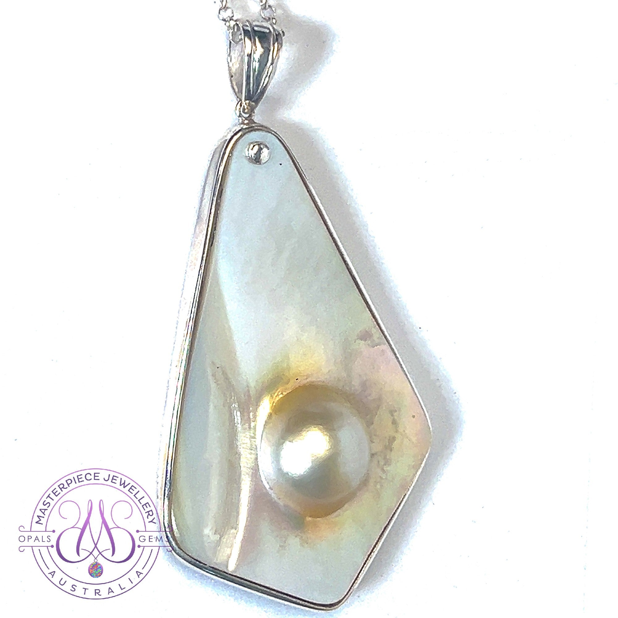 Sterling Silver Freeform Mabe Pearl pendant
