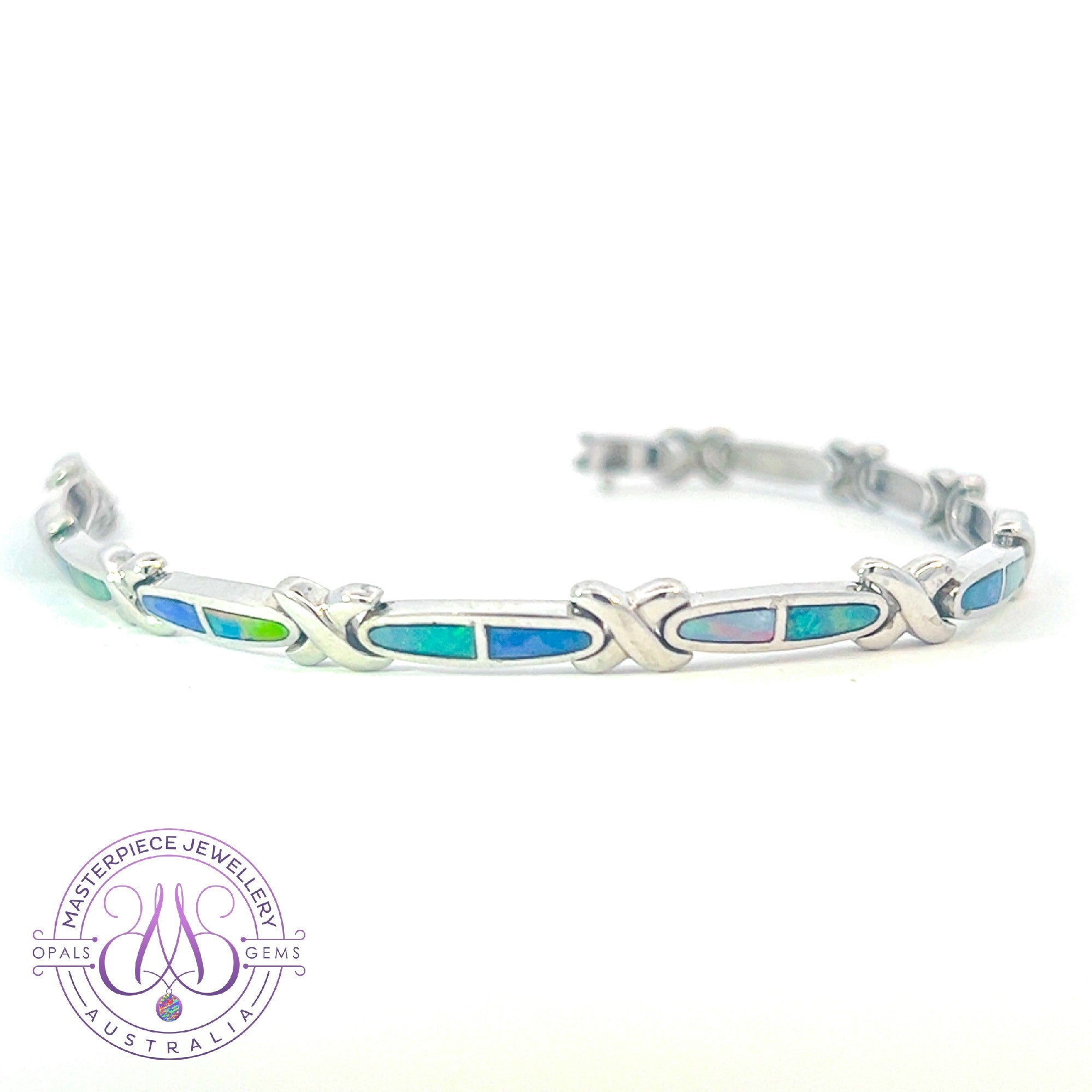 Sterling Silver Opal inlay bracelet