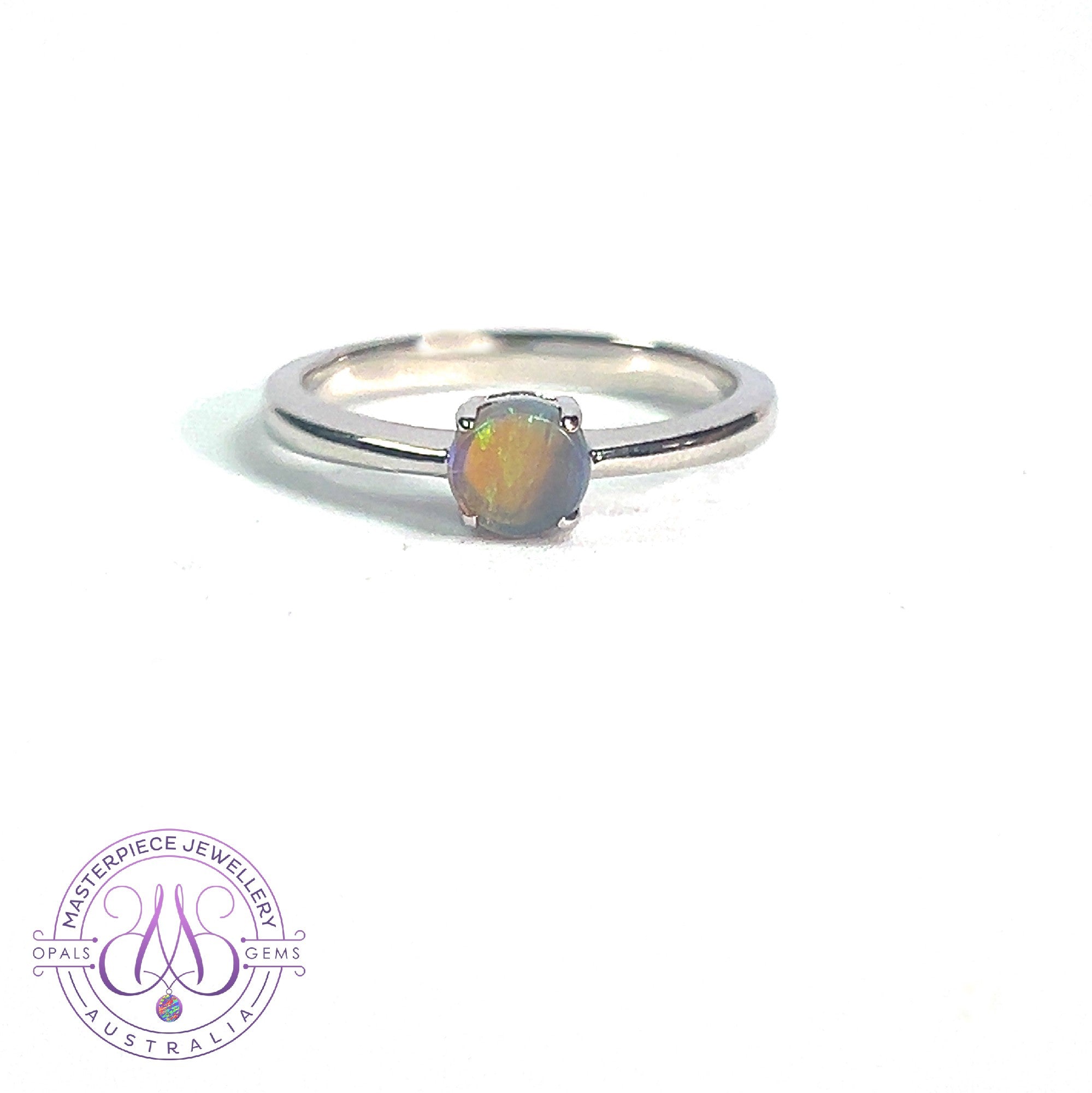 Sterling Silver Black Opal 0.3ct solitaire claw set ring