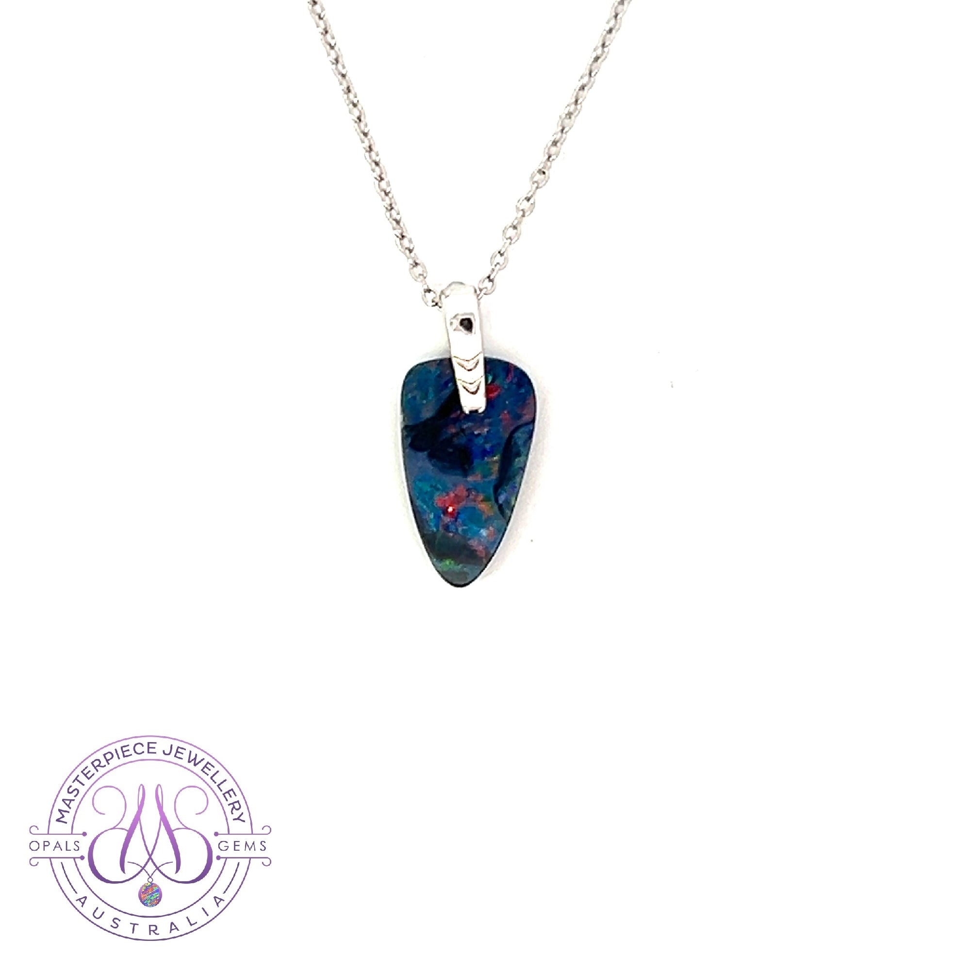 Sterling Silver Opal drop style pendant