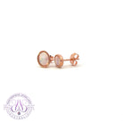 One pair of Rose Gold plated 7x5mm Silver studs