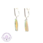 14kt White Gold dangling Rectangular shape Crystal Shell Opal 2.56ct