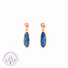 Rose Gold plated sterling silver drop earrings Opal doublets