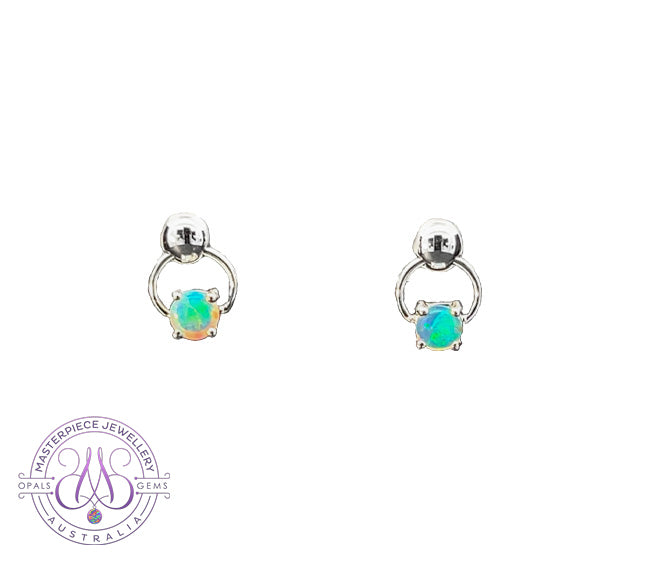 14kt White Gold Crystal Opal studs 0.15ct 