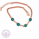 Rose Gold plate Silver 5mm round Triplet Opals wave bracelet
