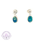 Sterling Silver short drop 7x5mm Opal triplet earrings