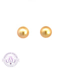 18kt Yellow Gold Golden South Sea Pearl 8-9mm studs