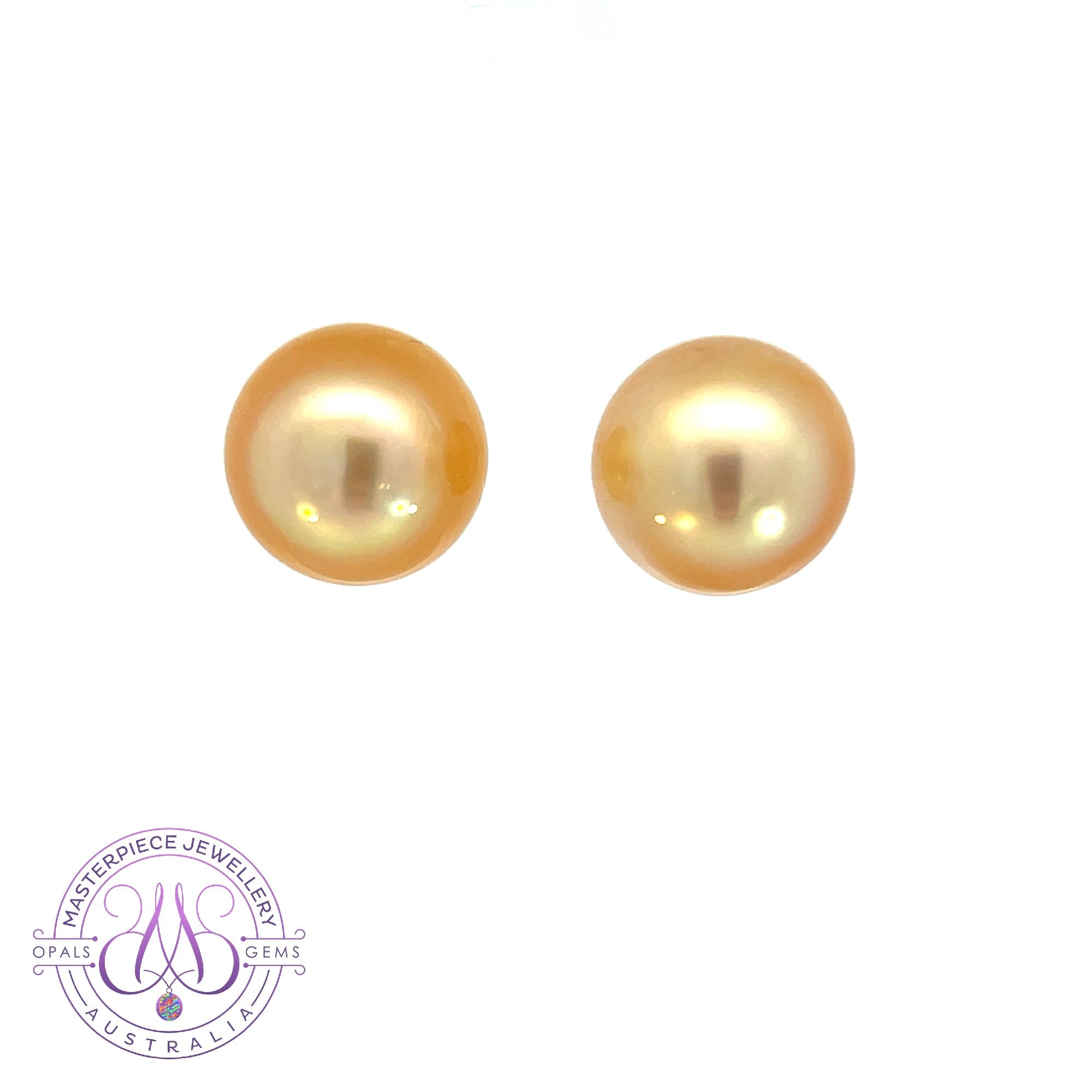 18kt Yellow Gold South Sea 12-13mm Pearl studs 