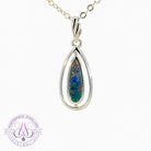 Sterling Silver teardrop Opal doublet pendant