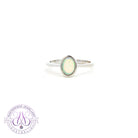 Sterling Silver classic bezel set 7x5mm Crystal Opal ring