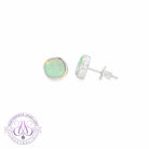 Sterling Silver Black Opal 1.95ct studs cushion shape