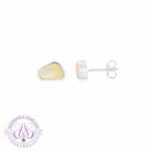 Silver White Opal half bezel freeform 1.62ct studs