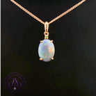 Rose Gold Plated Black Opal 14x10mm pendant