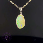 Sterling Silver Freeform Light Opal 18x11mm bezel set pendant