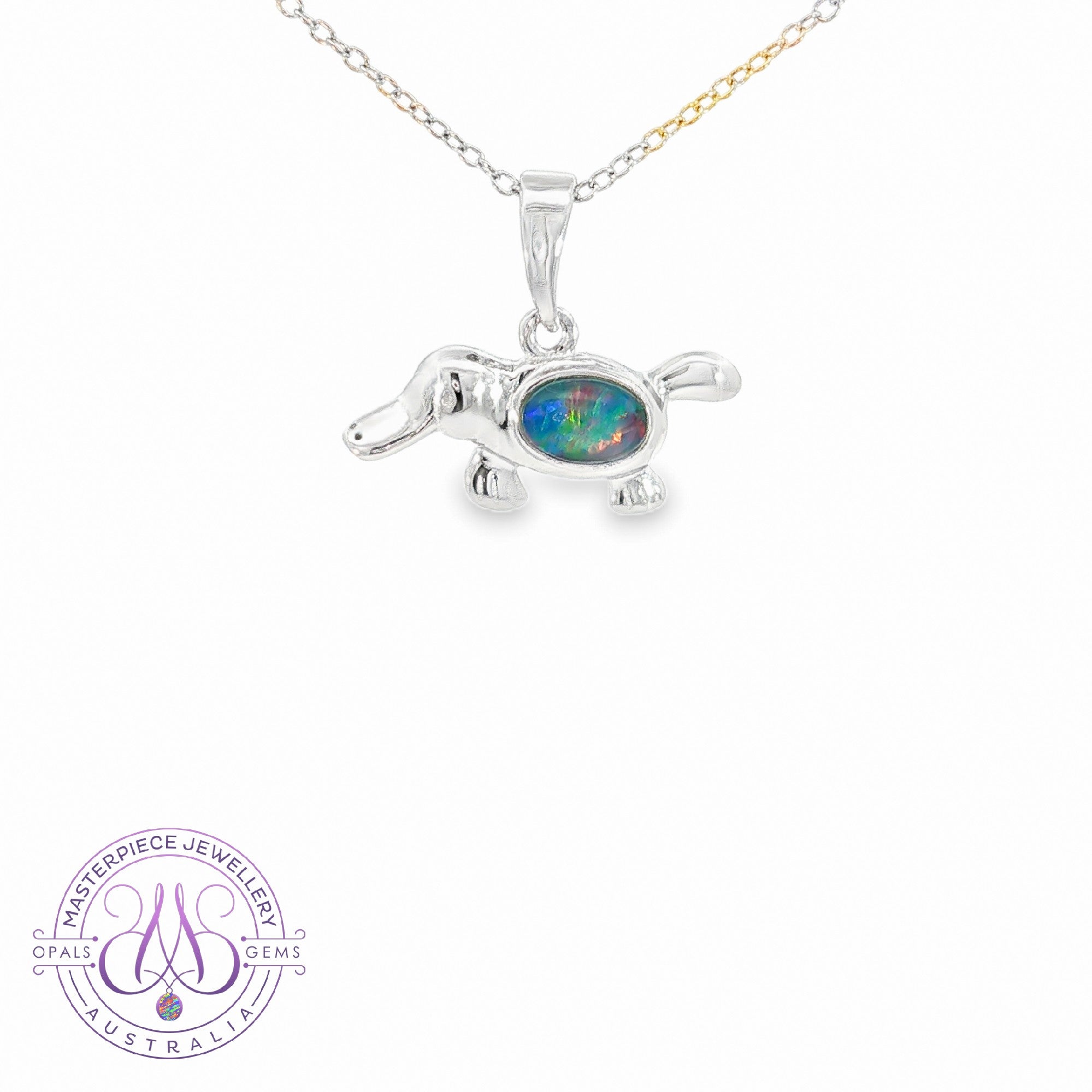 Sterling Silver Platypus Opal 6x4mm triplet pendant