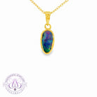 Gold Plated Silver Opal freeform 11x6mm pendant