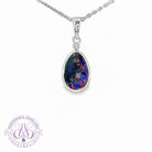 Sterling Silver Pear shape 12x9mm Opal doublet pendant