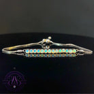 Sterling Silver adjustable Opal 3.5mm tennis bracelet style