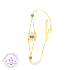Gold plated split cluster design Opal triplet bracelet