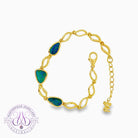 Gold Plated Silver Opal doublet freeform 3 stone bracelet