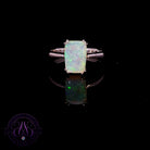 Sterling Silver claw set Rectangular Crystal Opal 1.9ct ring