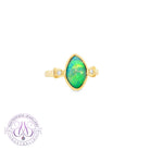 14kt Yellow Gold 1.48ct Opal doublet and diamond ring