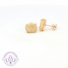 14kt Yellow Gold Dark Opal 3.3ct claw studs