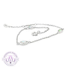 Sterling Silver Marquise shape 3 Crystal Fire Opal 6x3mm bracelet 