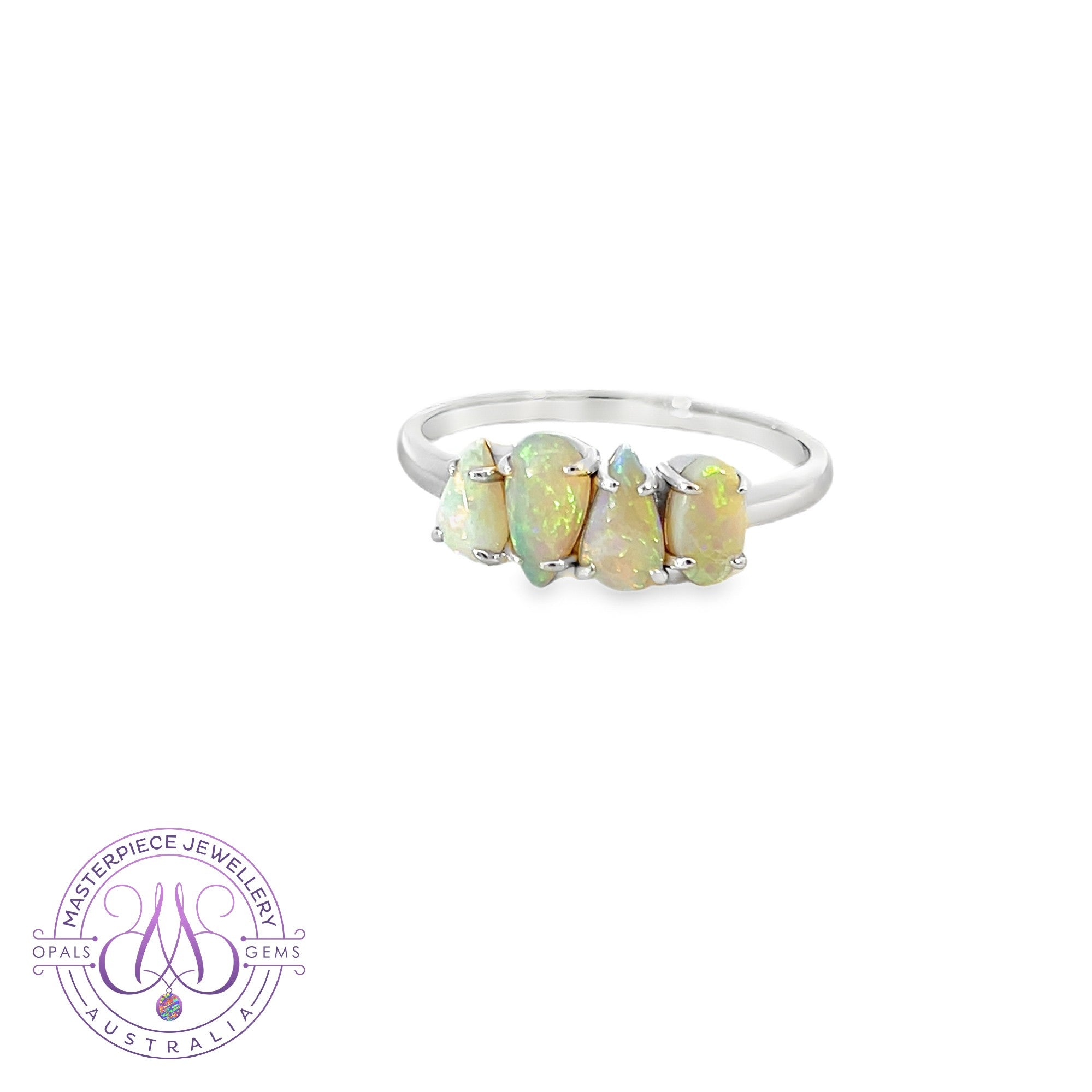 Sterling Silver Black Opal 1.3ct eternity ring