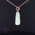 Rose Gold plated Silver 2.45ct Crystal Opal long pendant