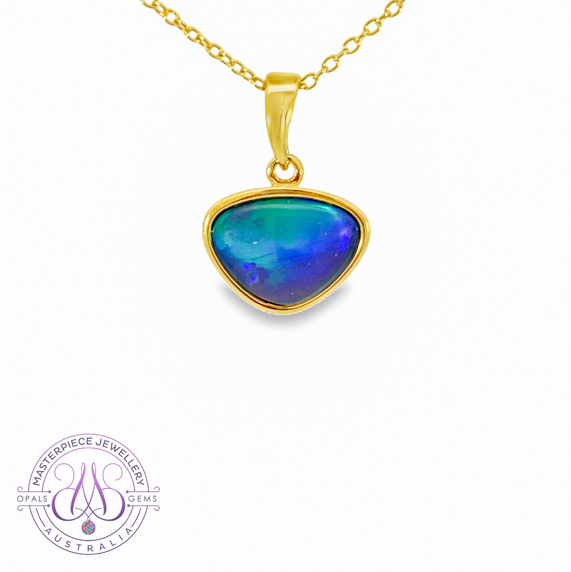 Gold Plated Opal triplet 12x13mm pendant
