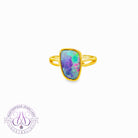 Gold Plated Silver Opal doublet 19x9mm ring