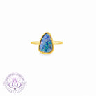 Gold plated silver Opal 12x9mm doublet ring