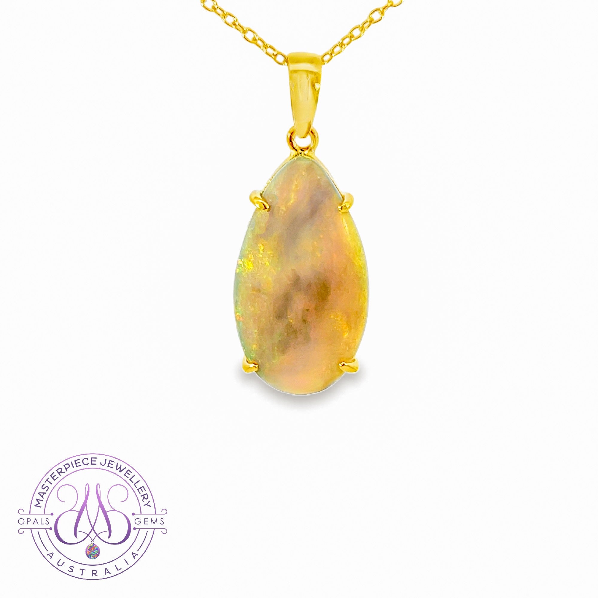 Gold Plated Silver Black Opal 7.08ct pendant