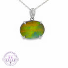 Silver large Oval boulder opal 19.6ct pendant