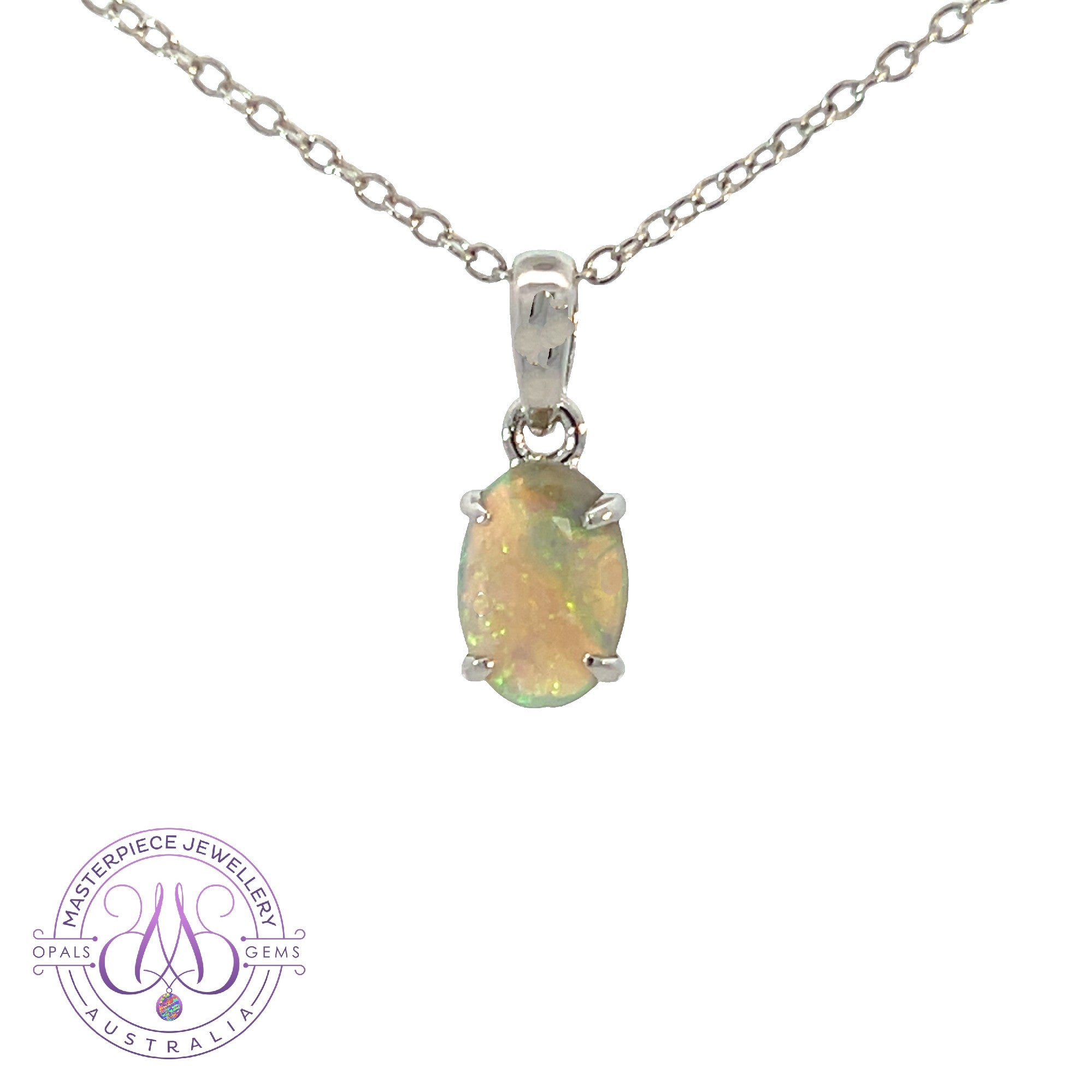 Sterling Silver classic claw set Black Opal 0.45ct pendant