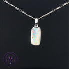 Sterling Silver rectangular White Opal 0.8ct pendant