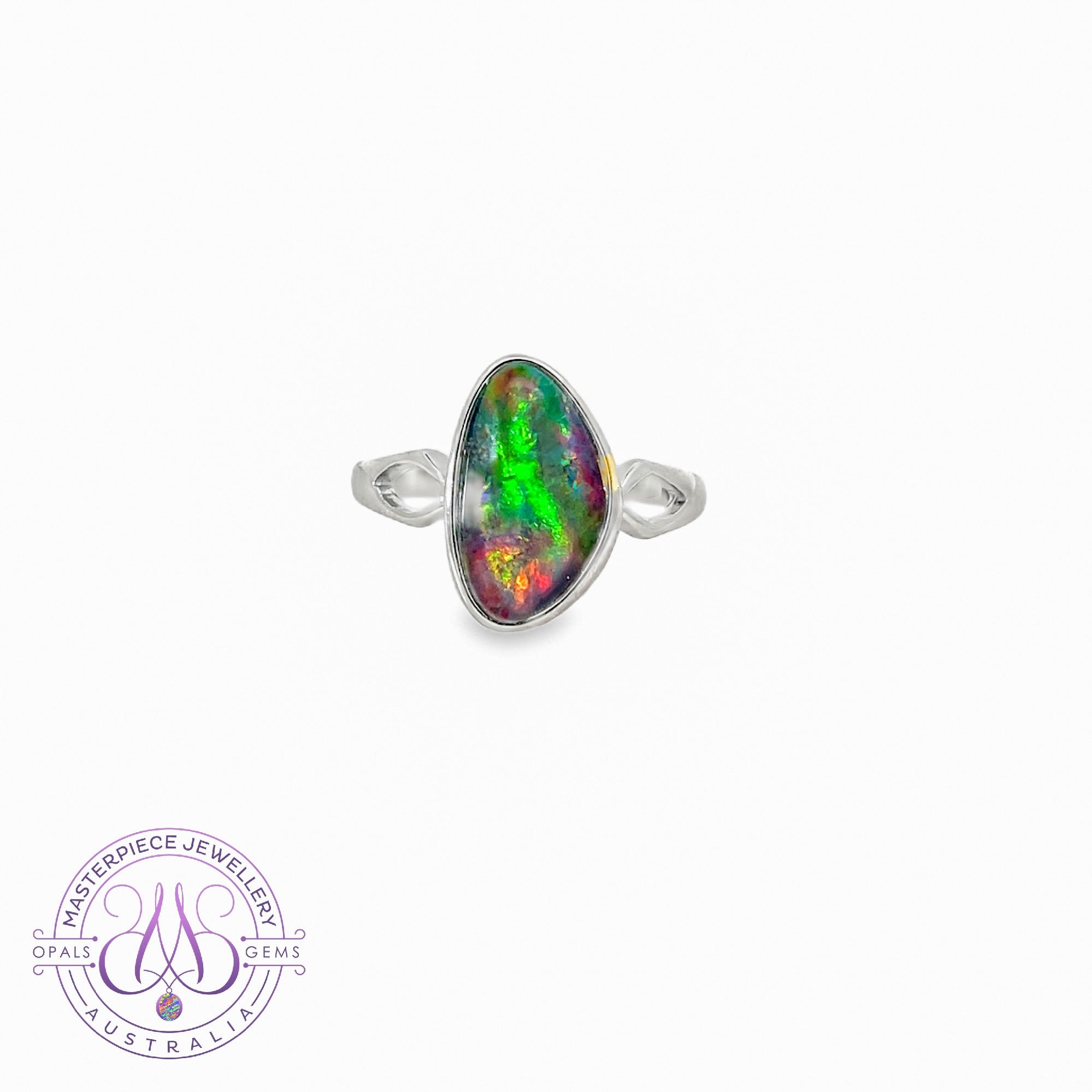 Sterling Silver Triplet 15x9mm opal ring