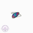Sterling Silver triplet 17x9mm Opal ring