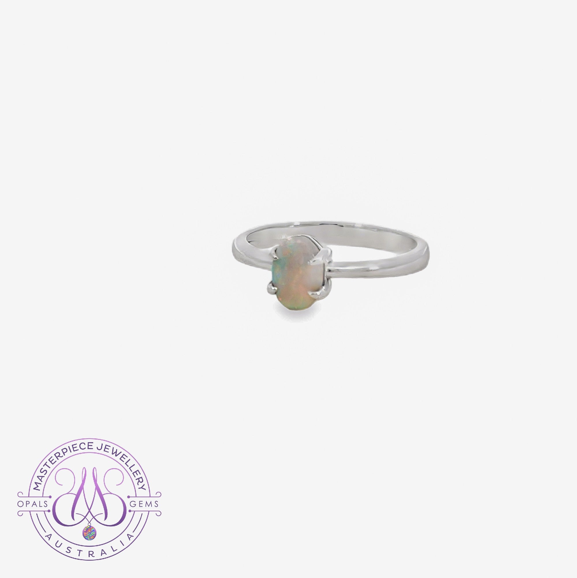 Sterling Silver Black Opal 0.5ct solitaire ring