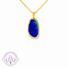 Gold plated Sterling Silver Opal doublet 15x9mm pendant