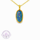 Gold Plated Sterling Silver Opal doublet 14x8mm pendant