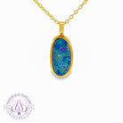 Gold plated silver Opal 15x8mm doublet pendant