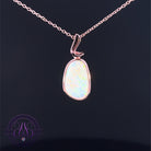 Rose Gold plated White Opal 2.45ct pendant