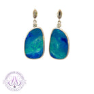Sterling Silver 13.9ct large Opal doublet dangling earrings