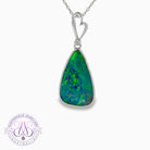 14kt White Gold Opal doublet 6.85ct and diamond pendant